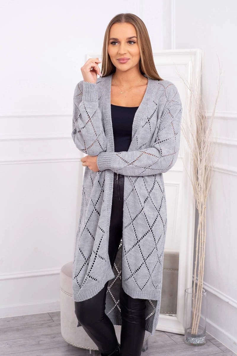 Cardigan with a geometric pattern 2020 - 4 / – Gray цвет / color | Lexline Fashion