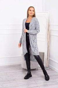 Cardigan with a geometric pattern 2020 - 4 / – Gray цвет / color | Lexline Fashion