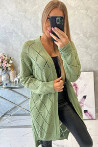 Cardigan with a geometric pattern 2020 - 4 / – Mint || Dark цвет / color | Lexline Fashion