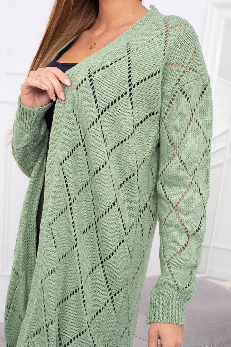 Cardigan with a geometric pattern 2020 - 4 / – Mint || Dark цвет / color | Lexline Fashion