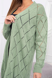 Cardigan with a geometric pattern 2020 - 4 / – Mint || Dark цвет / color | Lexline Fashion