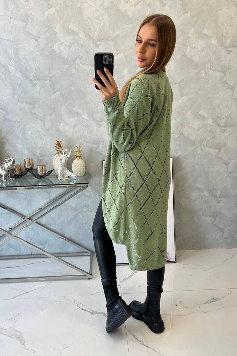 Cardigan with a geometric pattern 2020 - 4 / – Mint || Dark цвет / color | Lexline Fashion