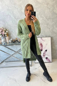 Cardigan with a geometric pattern 2020 - 4 / – Mint || Dark цвет / color | Lexline Fashion