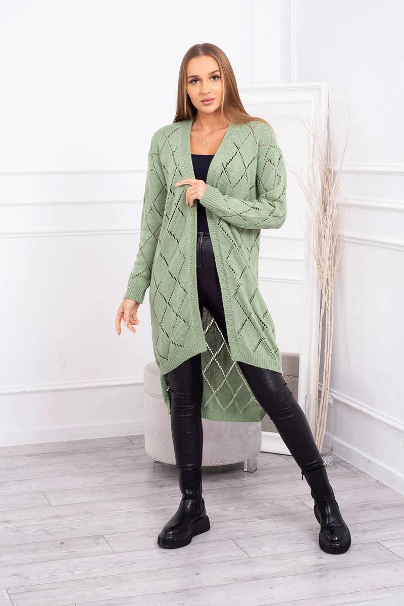 Cardigan with a geometric pattern 2020 - 4 / – Mint || Dark цвет / color | Lexline Fashion
