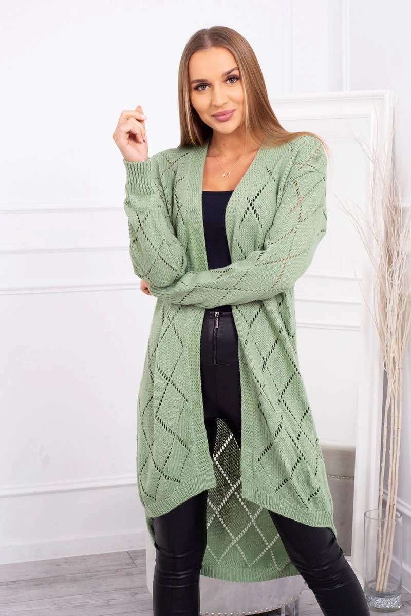 Cardigan with a geometric pattern 2020 - 4 / – Mint || Dark цвет / color | Lexline Fashion