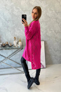 Cardigan with a geometric pattern 2020 - 4 / – Pink цвет / color | Lexline Fashion