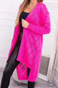 Cardigan with a geometric pattern 2020 - 4 / – Pink цвет / color | Lexline Fashion