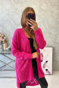 Cardigan with a geometric pattern 2020 - 4 / – Pink цвет / color | Lexline Fashion