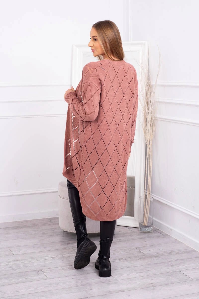Cardigan with a geometric pattern 2020 - 4 / – Pink || Dark цвет / color | Lexline Fashion
