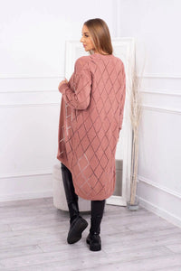Cardigan with a geometric pattern 2020 - 4 / – Pink || Dark цвет / color | Lexline Fashion