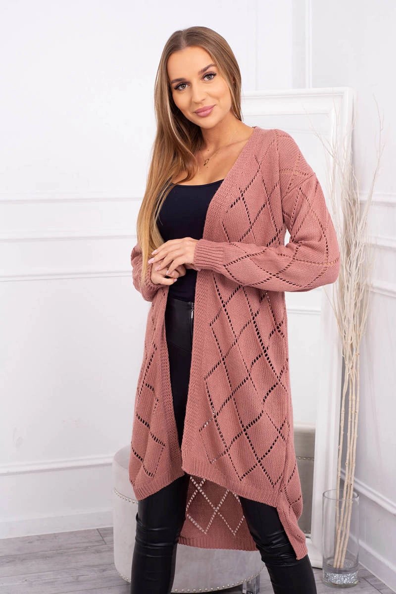 Cardigan with a geometric pattern 2020 - 4 / – Pink || Dark цвет / color | Lexline Fashion