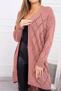 Cardigan with a geometric pattern 2020 - 4 / – Pink || Dark цвет / color | Lexline Fashion