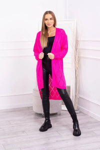 Cardigan with a geometric pattern 2020 - 4 / – Pink || Neon цвет / color | Lexline Fashion