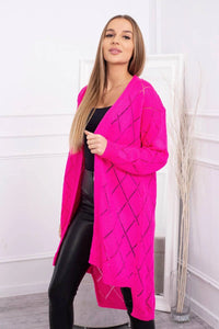 Cardigan with a geometric pattern 2020 - 4 / – Pink || Neon цвет / color | Lexline Fashion