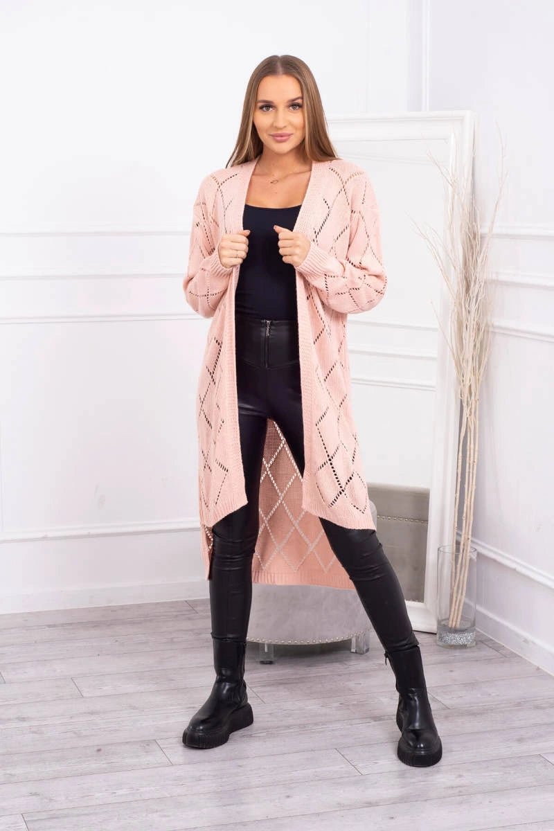 Cardigan with a geometric pattern 2020 - 4 / – Powder цвет / color | Lexline Fashion