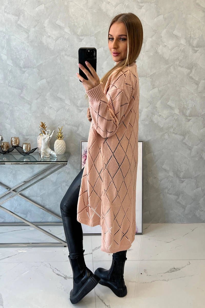 Cardigan with a geometric pattern 2020 - 4 / – Powder цвет / color | Lexline Fashion