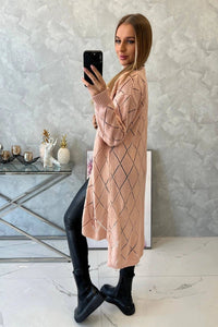 Cardigan with a geometric pattern 2020 - 4 / – Powder цвет / color | Lexline Fashion