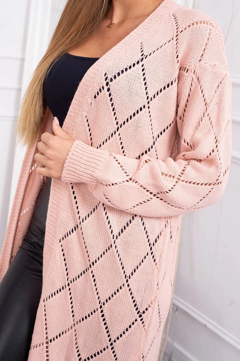 Cardigan with a geometric pattern 2020 - 4 / – Powder цвет / color | Lexline Fashion
