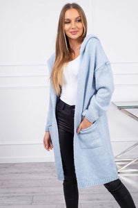Cardigan with a hood and pockets 2020 - 10 / – Blue цвет / color | Lexline Fashion