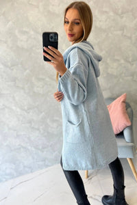 Cardigan with a hood and pockets 2020 - 10 / – Blue цвет / color | Lexline Fashion
