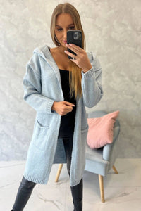 Cardigan with a hood and pockets 2020 - 10 / – Blue цвет / color | Lexline Fashion