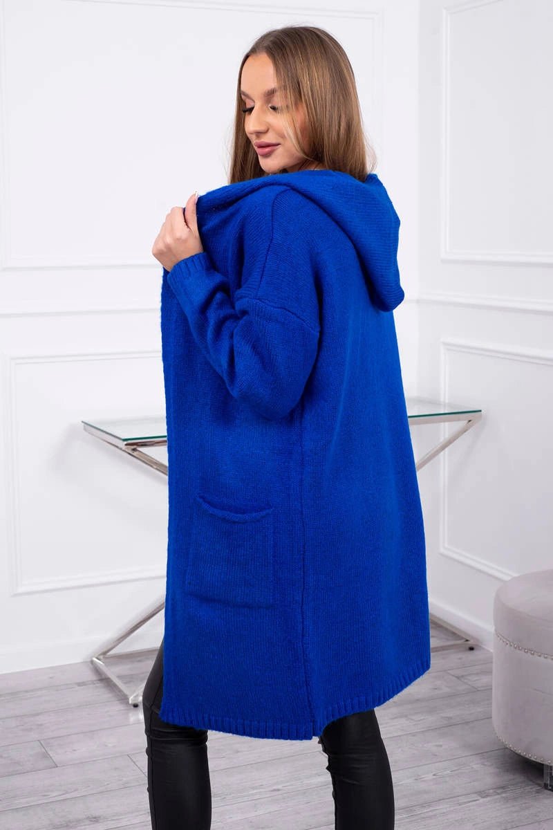 Cardigan with a hood and pockets 2020 - 10 / – Blue cornflower цвет / color | Lexline Fashion