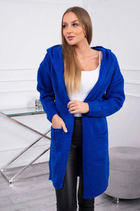 Cardigan with a hood and pockets 2020 - 10 / – Blue cornflower цвет / color | Lexline Fashion