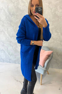 Cardigan with a hood and pockets 2020 - 10 / – Blue cornflower цвет / color | Lexline Fashion