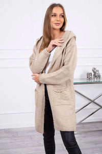 Cardigan with a hood and pockets 2020 - 10 / – Dark || beige цвет / color | Lexline Fashion