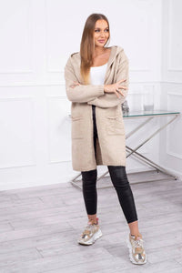 Cardigan with a hood and pockets 2020 - 10 / – Dark || beige цвет / color | Lexline Fashion