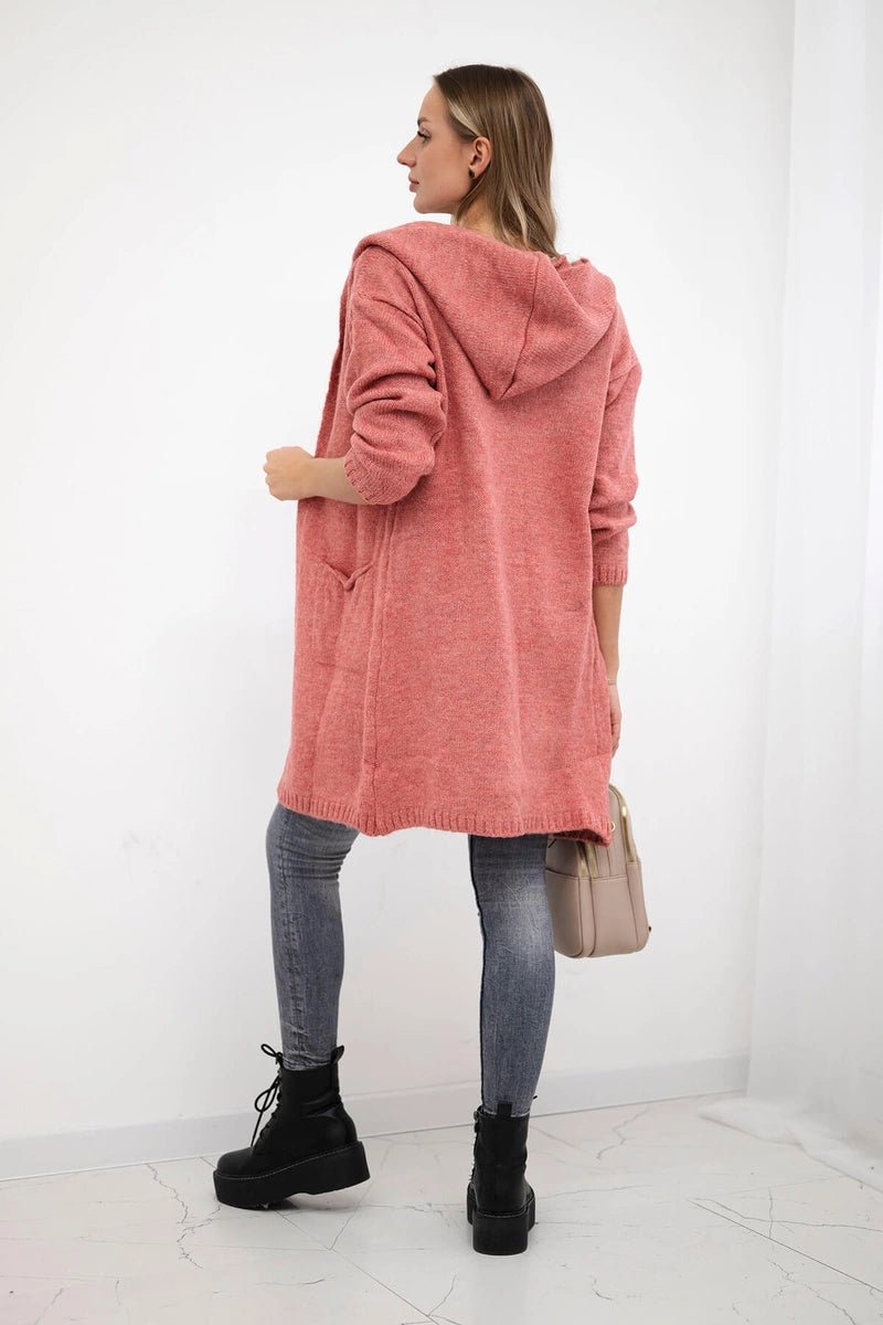 Cardigan with a hood and pockets 2020 - 10 / – Dark || pink цвет / color | Lexline Fashion