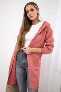 Cardigan with a hood and pockets 2020 - 10 / – Dark || pink цвет / color | Lexline Fashion