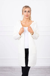Cardigan with a hood and pockets 2020 - 10 / – Ecru цвет / color | Lexline Fashion