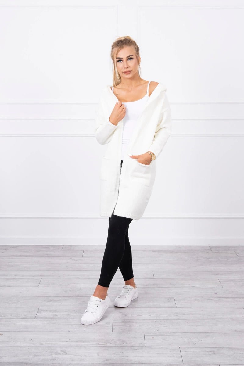 Cardigan with a hood and pockets 2020 - 10 / – Ecru цвет / color | Lexline Fashion
