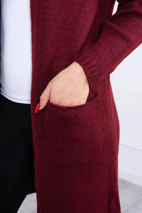 Cardigan with a hood and pockets 2020 - 10 / – Maroon цвет / color | Lexline Fashion