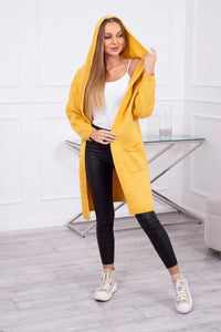 Cardigan with a hood and pockets 2020 - 10 / – Mustard цвет / color | Lexline Fashion