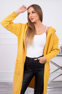 Cardigan with a hood and pockets 2020 - 10 / – Mustard цвет / color | Lexline Fashion
