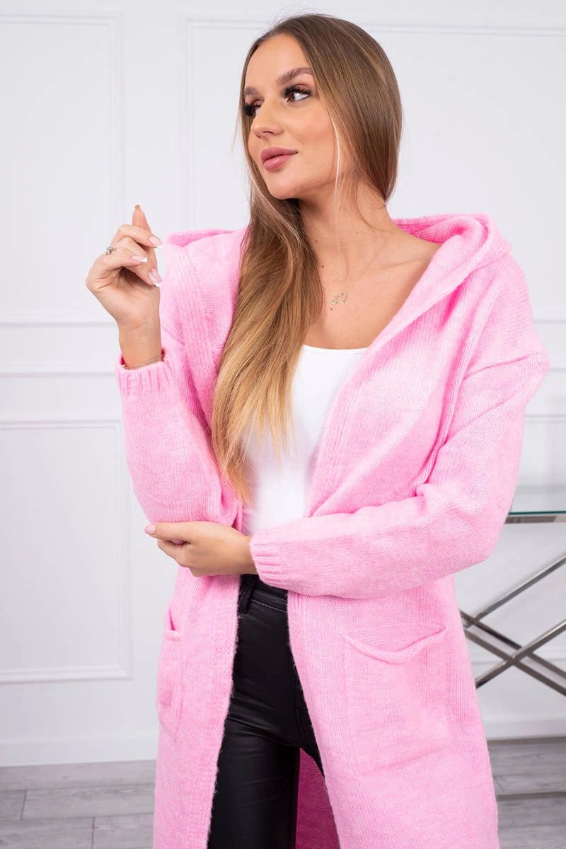 Cardigan with a hood and pockets 2020 - 10 / – Pink || Light цвет / color | Lexline Fashion