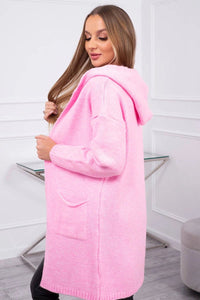 Cardigan with a hood and pockets 2020 - 10 / – Pink || Light цвет / color | Lexline Fashion