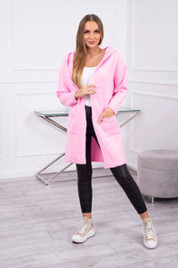 Cardigan with a hood and pockets 2020 - 10 / – Pink || Light цвет / color | Lexline Fashion