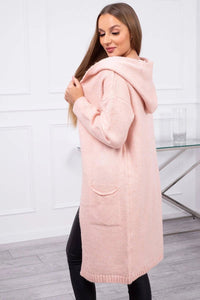 Cardigan with a hood and pockets 2020 - 10 / – Powder цвет / color | Lexline Fashion