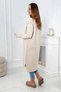 Cardigan with cable knit 2019 - 1 / – Beige цвет / color | Lexline Fashion