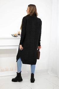 Cardigan with cable knit 2019 - 1 / – Graphite цвет / color | Lexline Fashion