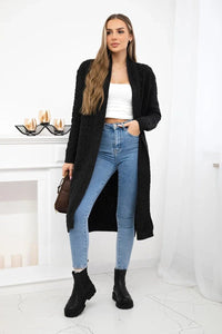 Cardigan with cable knit 2019 - 1 / – Graphite цвет / color | Lexline Fashion