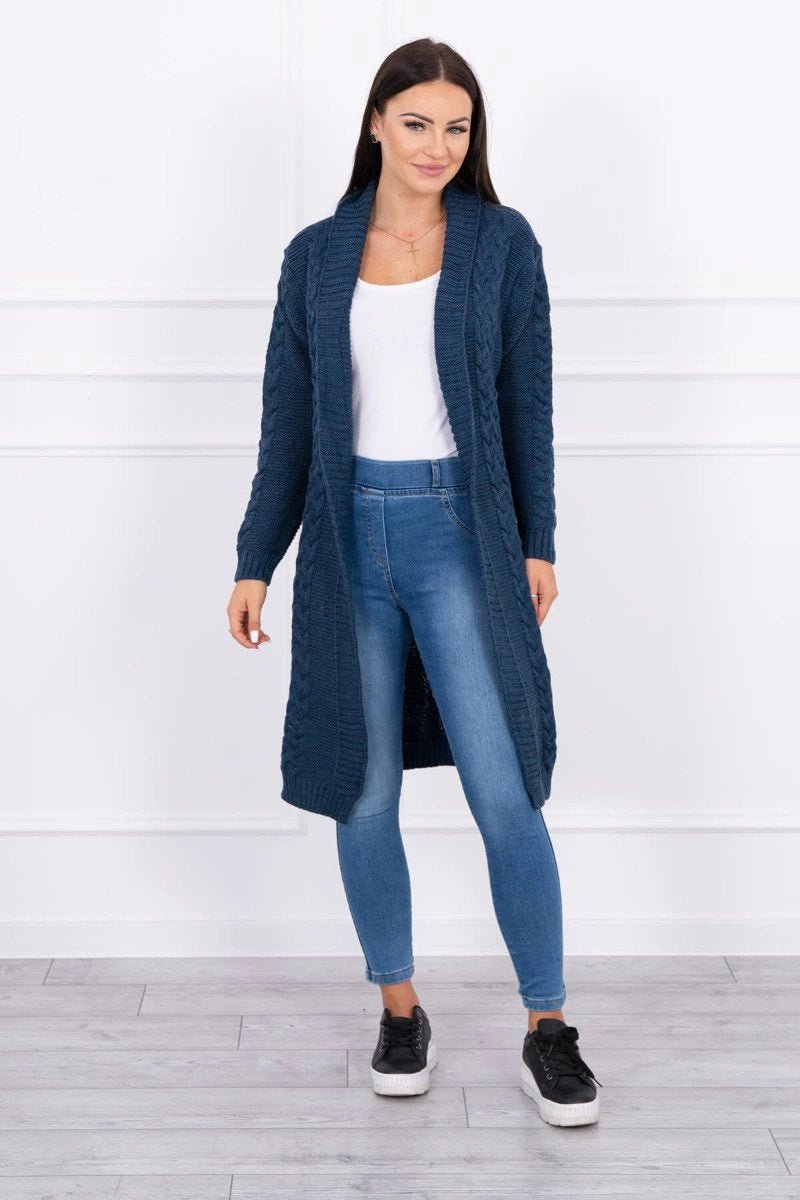 Cardigan with cable knit 2019 - 1 / – Jeans цвет / color | Lexline Fashion