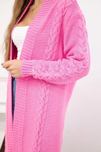 Cardigan with cable knit 2019 - 1 / – Pink || Light цвет / color | Lexline Fashion