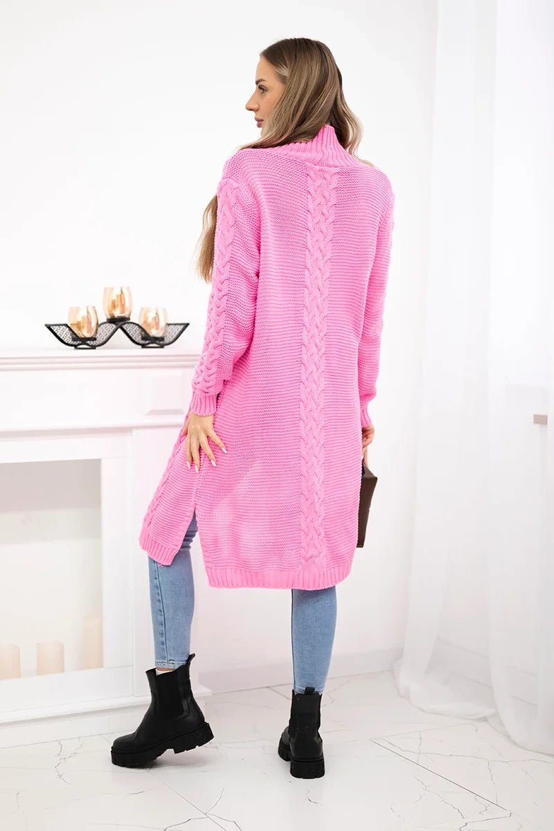 Cardigan with cable knit 2019 - 1 / – Pink || Light цвет / color | Lexline Fashion