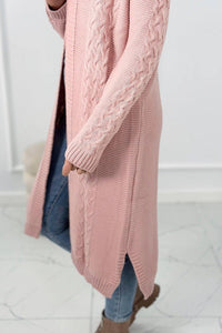 Cardigan with cable knit 2019 - 1 / – Powder цвет / color | Lexline Fashion