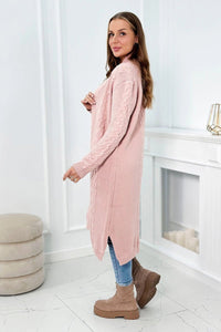 Cardigan with cable knit 2019 - 1 / – Powder цвет / color | Lexline Fashion