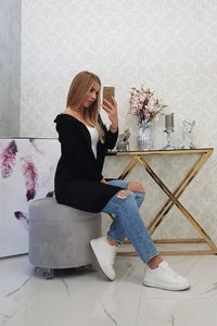 Cardigan with hood 2020 - 14 / – Black цвет / color | Lexline Fashion